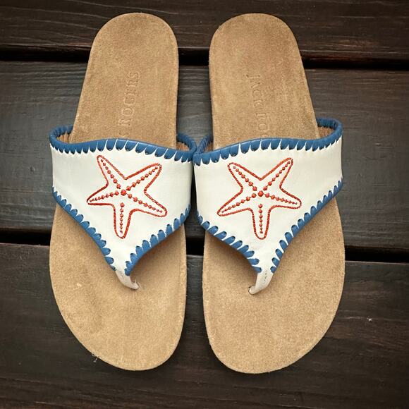 JACK ROGERS EMBROIDERED STAR FISH SANDALS Size 5 - Picture 8 of 8